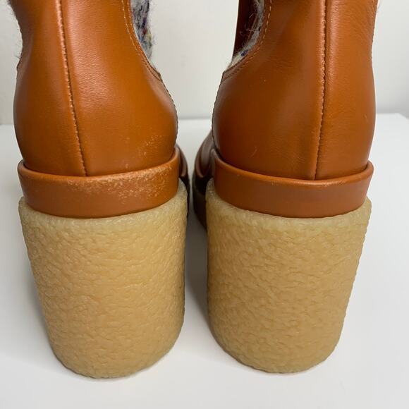 Chloé Jamie Sock Platform Chelsea Almond Boot Luminous Ochre New Size 41 - Picture 8 of 14